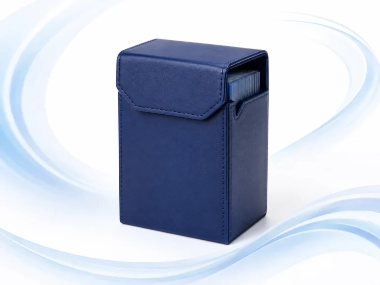 Deck box holding sleeved trading cards